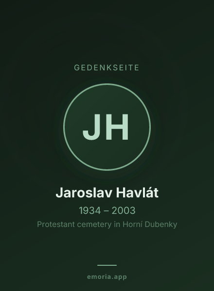Gedenkportrait von Jaroslav Havlát