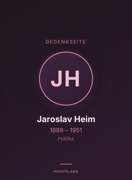 Gedenkportrait von Jaroslav Heim
