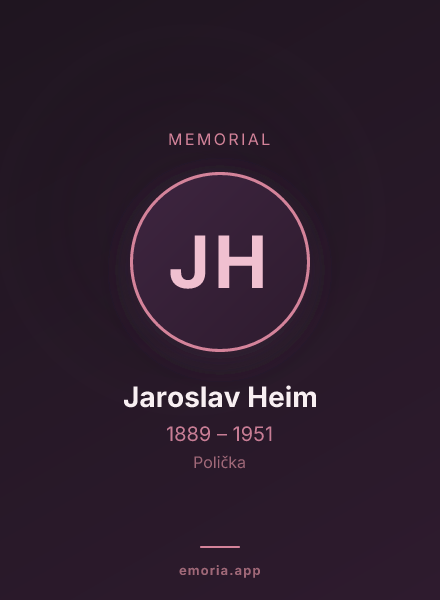 Memorial portrait of Jaroslav Heim