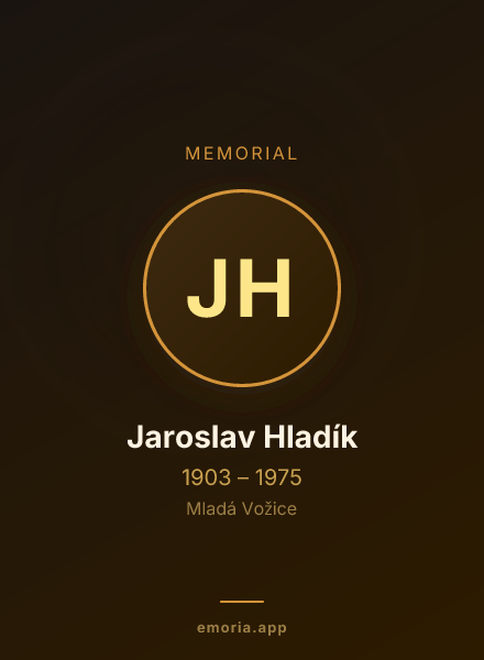 Memorial portrait of Jaroslav Hladík