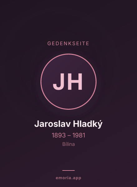 Gedenkportrait von Jaroslav Hladký