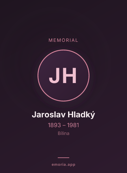 Memorial portrait of Jaroslav Hladký