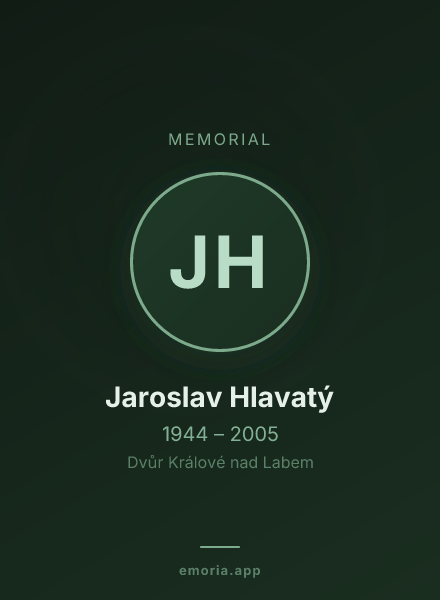 Memorial portrait of Jaroslav Hlavatý
