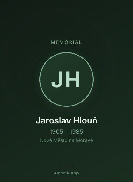 Memorial portrait of Jaroslav Hlouň