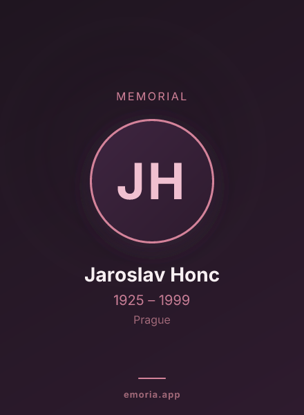 Memorial portrait of Jaroslav Honc