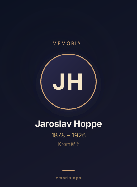 Memorial portrait of Jaroslav Hoppe