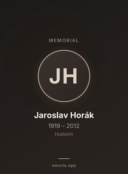 Memorial portrait of Jaroslav Horák
