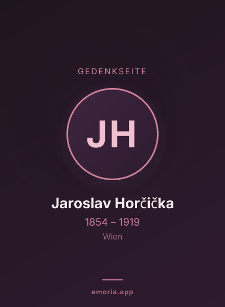 Gedenkportrait von Jaroslav Horčička