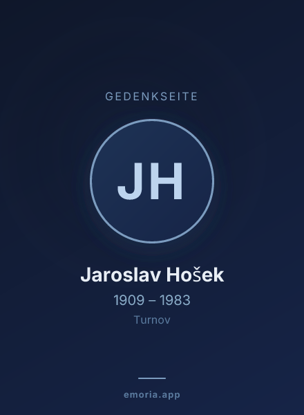 Gedenkportrait von Jaroslav Hošek