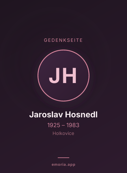 Gedenkportrait von Jaroslav Hosnedl