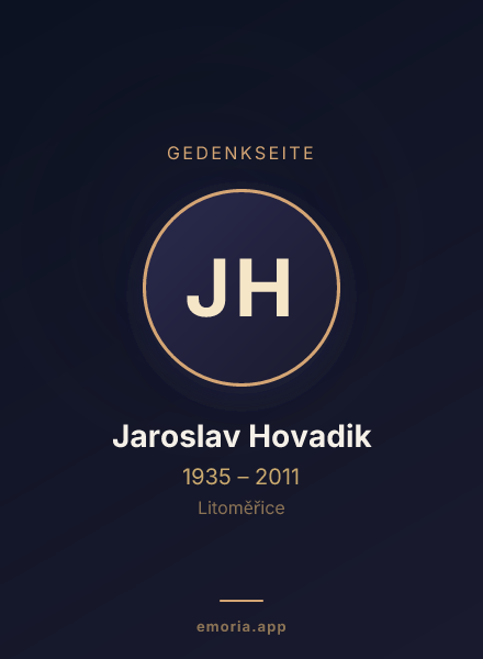 Gedenkportrait von Jaroslav Hovadik