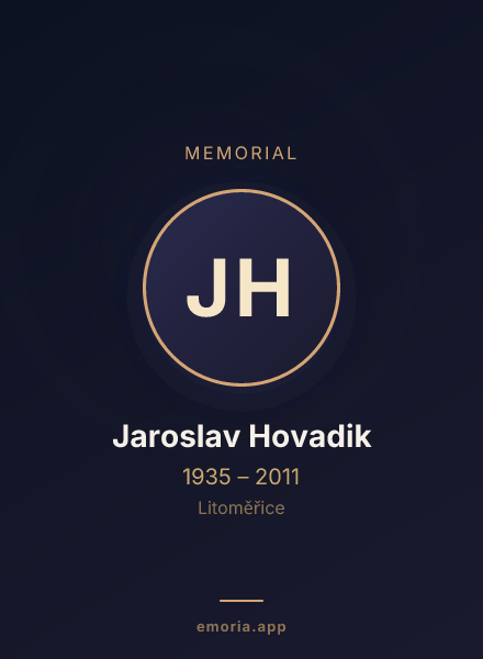 Memorial portrait of Jaroslav Hovadik
