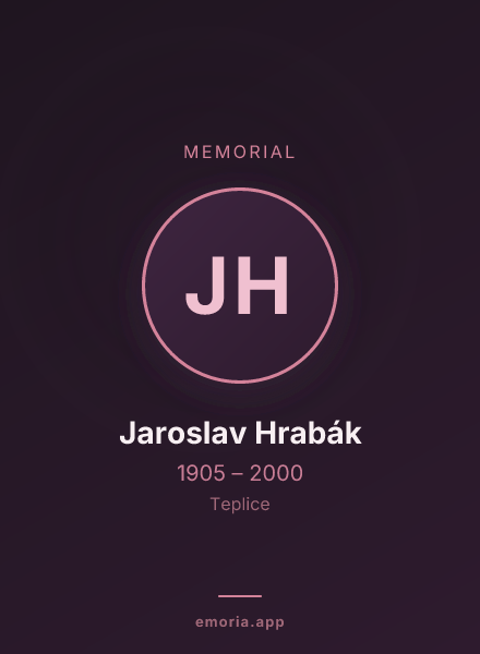 Memorial portrait of Jaroslav Hrabák