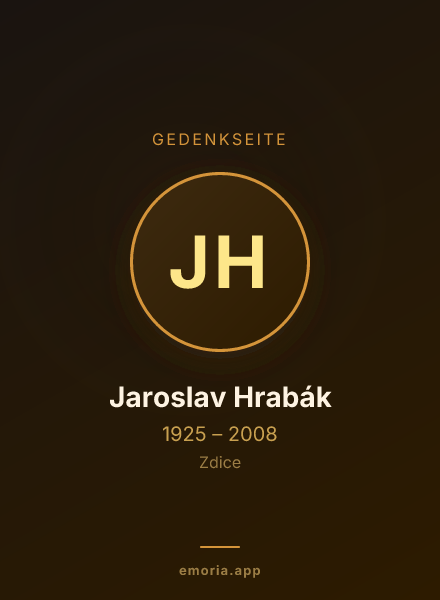 Gedenkportrait von Jaroslav Hrabák