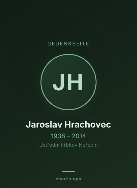 Gedenkportrait von Jaroslav Hrachovec