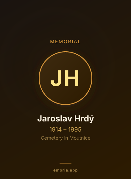 Memorial portrait of Jaroslav Hrdý