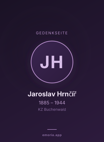 Gedenkportrait von Jaroslav Hrnčíř