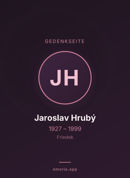 Gedenkportrait von Jaroslav Hrubý