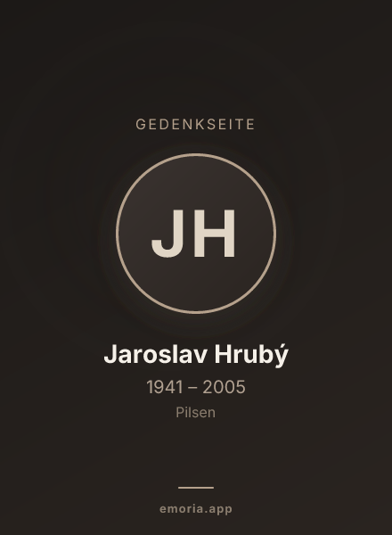 Gedenkportrait von Jaroslav Hrubý