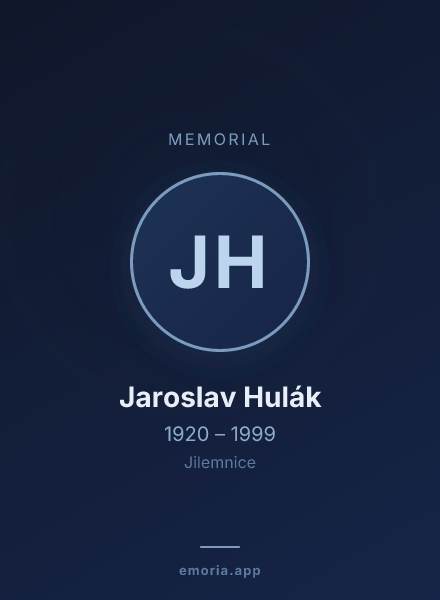 Memorial portrait of Jaroslav Hulák