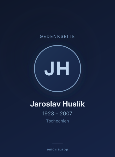 Gedenkportrait von Jaroslav Huslík