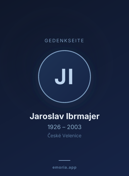 Gedenkportrait von Jaroslav Ibrmajer