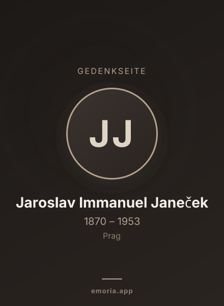 Gedenkportrait von Jaroslav Immanuel Janeček