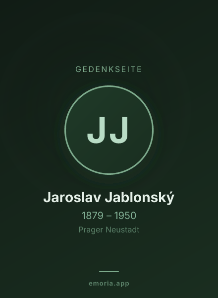 Gedenkportrait von Jaroslav Jablonský