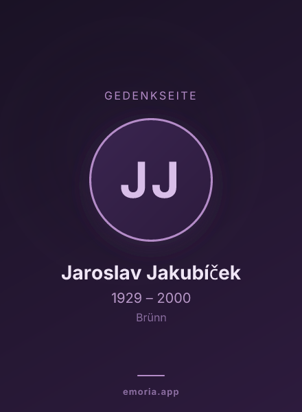 Gedenkportrait von Jaroslav Jakubíček