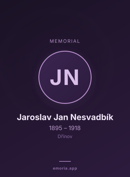 Memorial portrait of Jaroslav Jan Nesvadbík