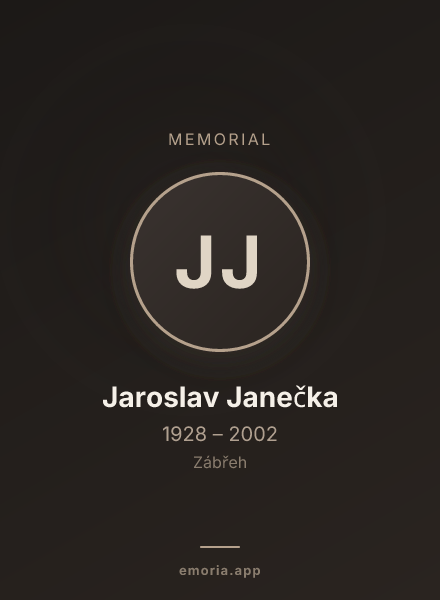 Memorial portrait of Jaroslav Janečka