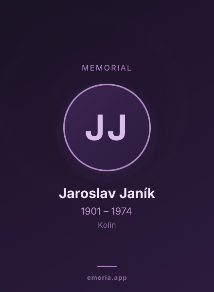 Memorial portrait of Jaroslav Janík