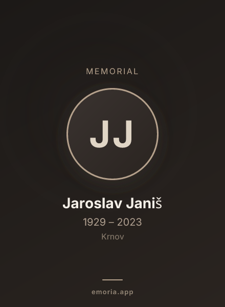 Memorial portrait of Jaroslav Janiš