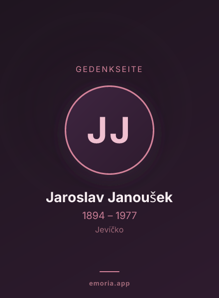 Gedenkportrait von Jaroslav Janoušek