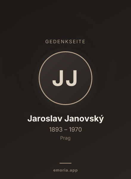 Gedenkportrait von Jaroslav Janovský