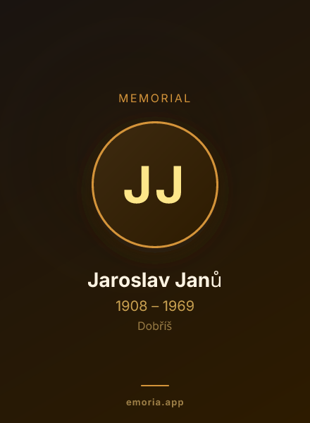 Memorial portrait of Jaroslav Janů