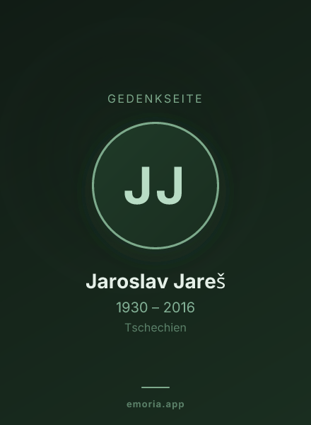 Gedenkportrait von Jaroslav Jareš