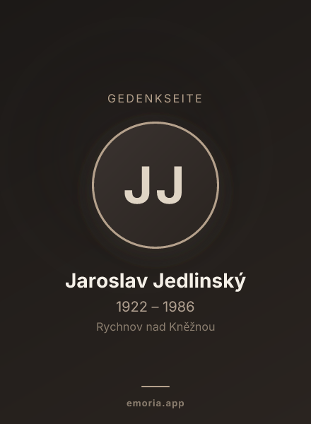 Gedenkportrait von Jaroslav Jedlinský