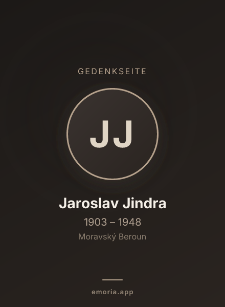 Gedenkportrait von Jaroslav Jindra