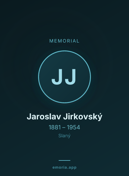 Memorial portrait of Jaroslav Jirkovský