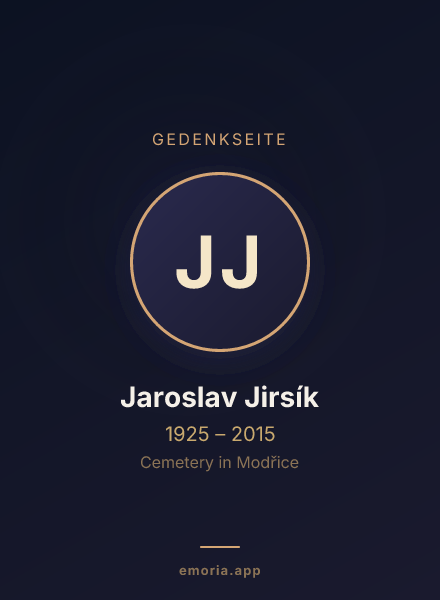 Gedenkportrait von Jaroslav Jirsík