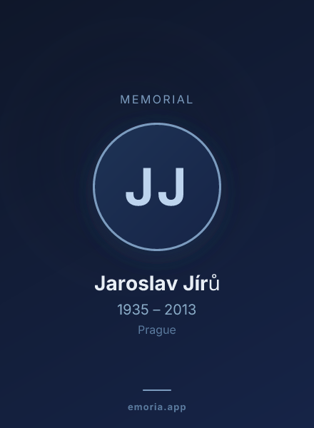 Memorial portrait of Jaroslav Jírů