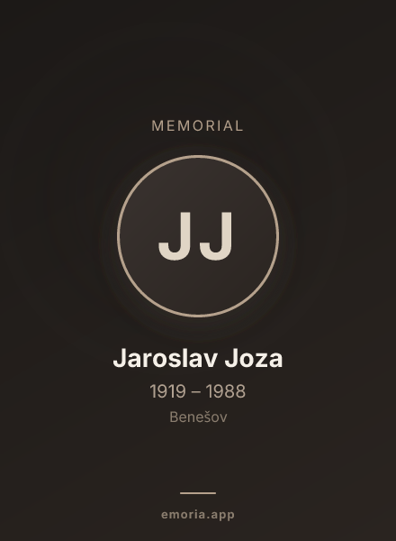Memorial portrait of Jaroslav Joza