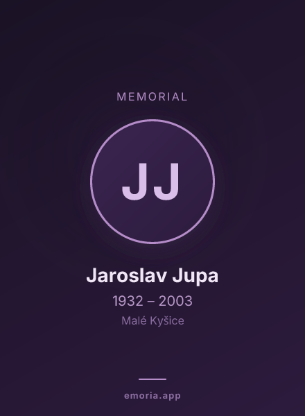 Memorial portrait of Jaroslav Jupa