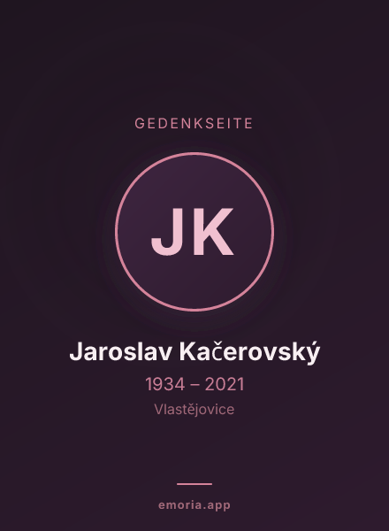 Gedenkportrait von Jaroslav Kačerovský