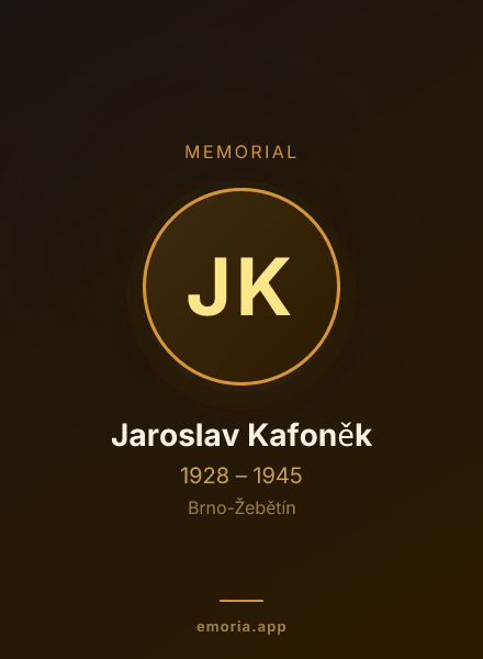 Memorial portrait of Jaroslav Kafoněk