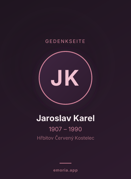 Gedenkportrait von Jaroslav Karel