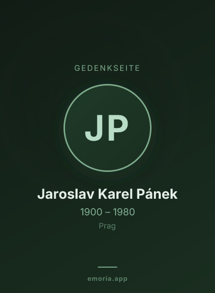 Gedenkportrait von Jaroslav Karel Pánek