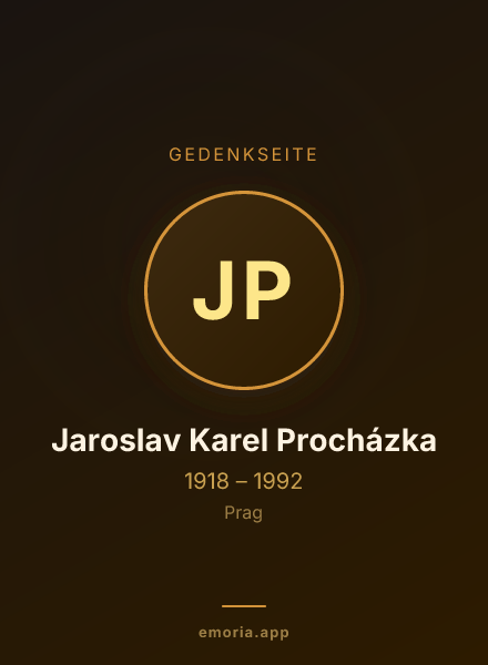 Gedenkportrait von Jaroslav Karel Procházka