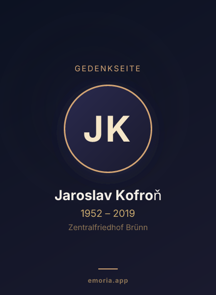 Gedenkportrait von Jaroslav Kofroň